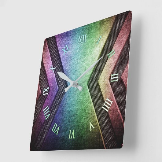 Rainbow Metal Design Wanduhr (Winkel)