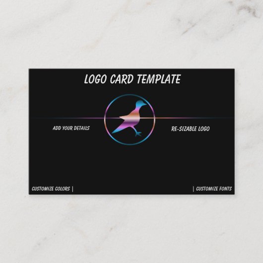 Rainbow Metallic Bird-Logo Visitenkarte (Vorderseite)