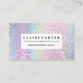 Rainbow Metallic Blend | SilberDamaskusmuster Visitenkarte (Vorderseite)