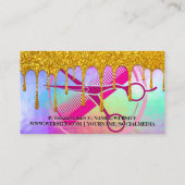 Rainbow Metallic | Glitter Drip | Friseur Visitenkarte (Rückseite)