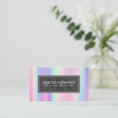 Rainbow Metallic | Klassisches Monogramm mit zwei Terminkarte (Stehend Vorderseite)