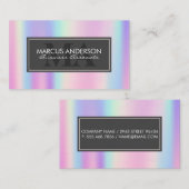 Rainbow Metallic | Klassisches Monogramm mit zwei Terminkarte (Vorne/Hinten)