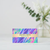 Rainbow Metallic Liquid Backdrop Visitenkarte (Stehend Vorderseite)