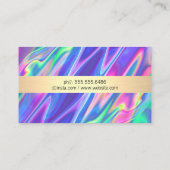 Rainbow Metallic Liquid Backdrop Visitenkarte (Rückseite)