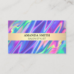 Rainbow Metallic Liquid Backdrop Visitenkarte
