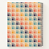 Rainbow Mid Century Modern Pattern Monogram Notizblock (Rückseite)