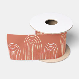 Rainbow Mid Century Orange Chic Muster Satinband