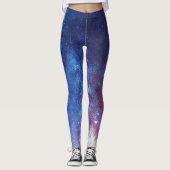 Rainbow Milky Way Galaxy Deep Space Leggings (Vorderseite)