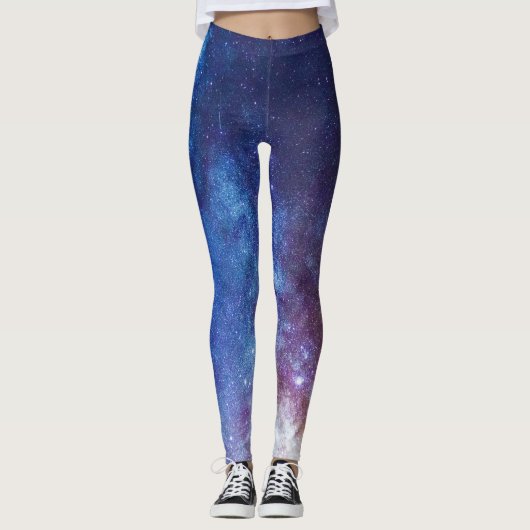Rainbow Milky Way Galaxy Deep Space Leggings (Vorderseite)