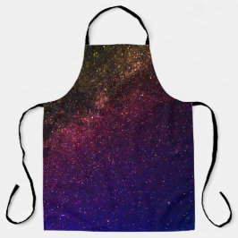 Rainbow Milky Way Starry Cosmic Galaxy Stars Dark Schürze