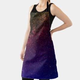 Rainbow Milky Way Starry Cosmic Galaxy Stars Dark Schürze