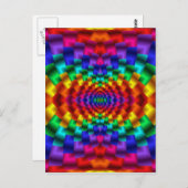 Rainbow Mind Warp Psychedelic Fraktal Postkarte (Vorne/Hinten)