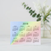 Rainbow Mini Calendar von Janz 2018 Postkarte (Stehend Vorderseite)