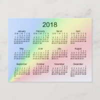 Rainbow Mini Calendar von Janz 2018