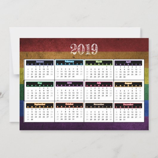 Rainbow Mini Magnet Kalender 2019 (Vorderseite)