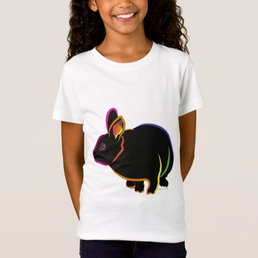 Rainbow Mini Rex Rabbit T-Shirt (Vorderseite)