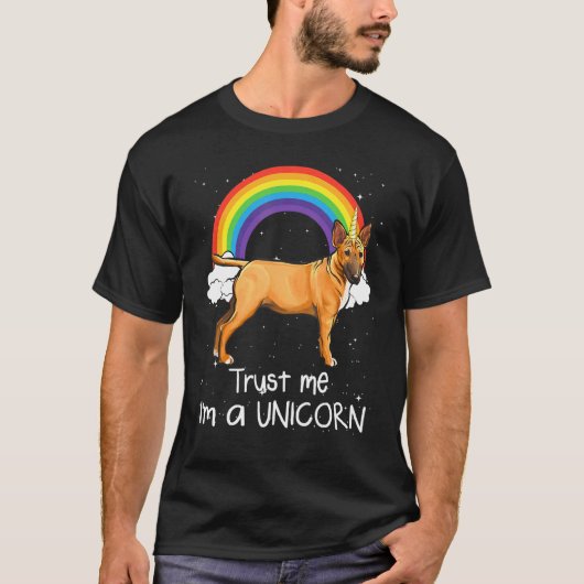 Rainbow Miniature Bull Terrier Trust Im A Unico T-Shirt (Vorderseite)