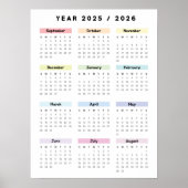 Rainbow Minimalistisch 2025 2026 Kalenderposter Poster (Vorne)