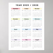 Rainbow Minimalistisch 2025 2026 Kalenderposter Poster (Vorne)