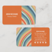 Rainbow Minimalistisch Stripes Handmade Blue Orang Visitenkarte (Vorne/Hinten)