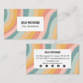 Rainbow Minimalistisch Stripes Handmade Social Med Visitenkarte (Vorne/Hinten)