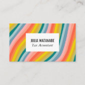 Rainbow Minimalistisch Stripes Handmade Social Med Visitenkarte (Vorderseite)