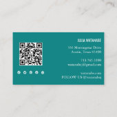 Rainbow Minimalistisch Stripes QR Code Social Medi Visitenkarte (Rückseite)