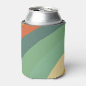Rainbow Minimalistisch Strips Handmade Square Dosenkühler (Kanne Vorderseite)