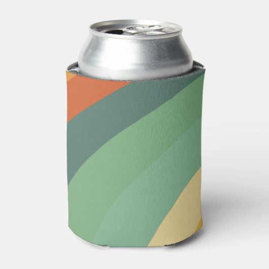 Rainbow Minimalistisch Strips Handmade Square Dosenkühler (Kanne Vorderseite)