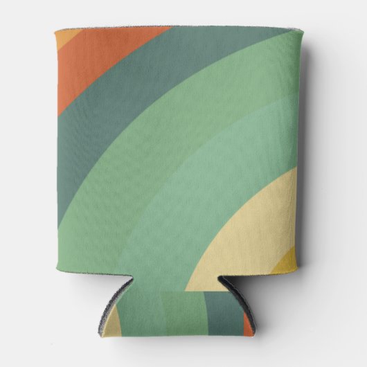 Rainbow Minimalistisch Strips Handmade Square Dosenkühler (Vorderseite)