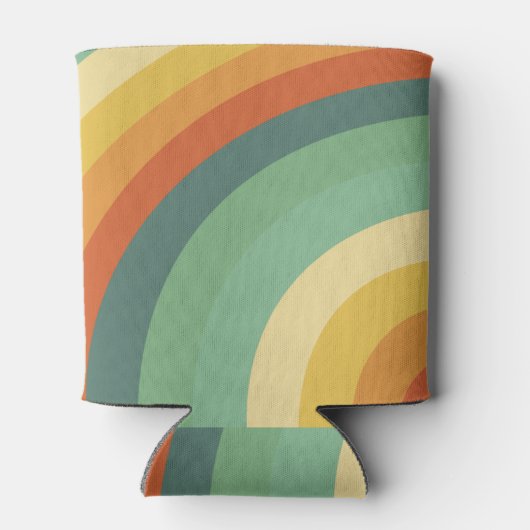 Rainbow Minimalistisch Strips Handmade Square Dosenkühler (Rückseite)