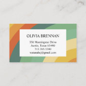 Rainbow Minimalistisch Strips Handmade Square Visitenkarte (Rückseite)