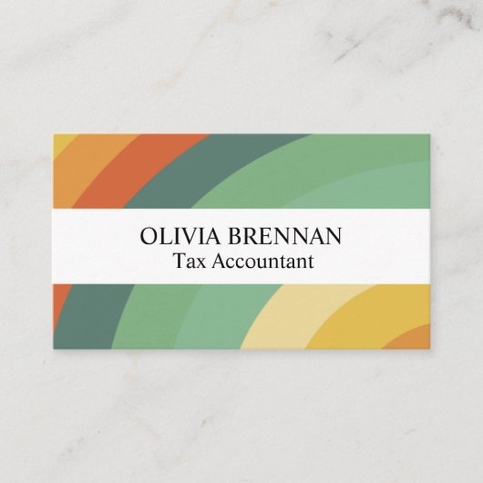 Rainbow Minimalistisch Strips Handmade Square Visitenkarte (Vorderseite)