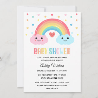 Rainbow Miracle Baby Shower Einladung