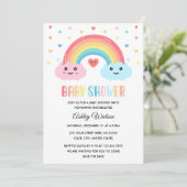 Rainbow Miracle Baby Shower Einladung (Stehend Vorderseite)