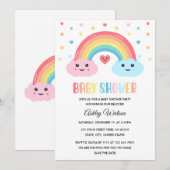 Rainbow Miracle Baby Shower Einladung (Vorne/Hinten)
