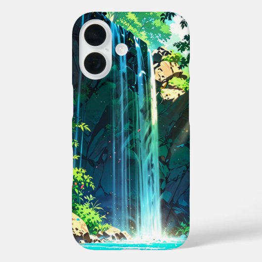 Rainbow Mist Anime Wasserfall Case-Mate iPhone Hülle (Rückseite)