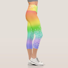 Rainbow mit Circles Capri Leggings