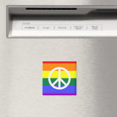Rainbow mit Peace Symbol Magnet (In Situ (Geschirrspüler))