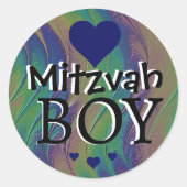 Rainbow Mitzvah Boy Runder Aufkleber (Vorderseite)
