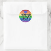 Rainbow Mitzvah Boy Runder Aufkleber (Tasche)