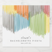 Rainbow Modern Fringe Junggeselinnen-Abschied Alkoholflaschenetikett (Einzelnes Label)