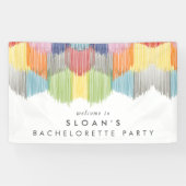 Rainbow Modern Fringe Junggeselinnen-Abschied Banner (Horizontal)