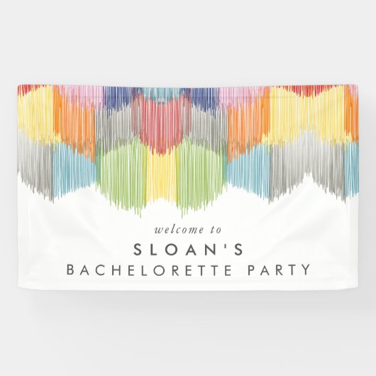 Rainbow Modern Fringe Junggeselinnen-Abschied Banner (Horizontal)