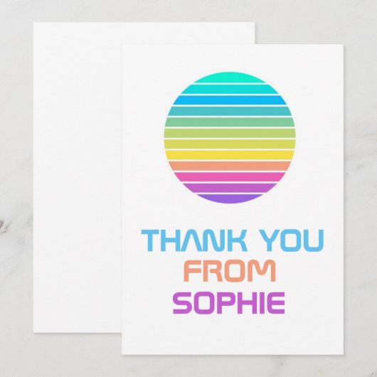 RAINBOW MODERN MINIMAL SCI FI DANKE IHNEN KARTE (Vorne/Hinten)