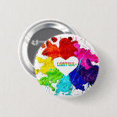 Rainbow Modern Strip LGBT Button (Vorne & Hinten)