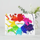 Rainbow Modern Strip LGBT Feiertagskarte (Stehend Vorderseite)