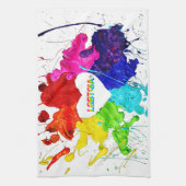 Rainbow Modern Strip LGBT Geschirrtuch (Vertikal)