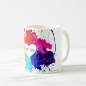 Rainbow Modern Strip LGBT Kaffeetasse (VorderseiteRechts)