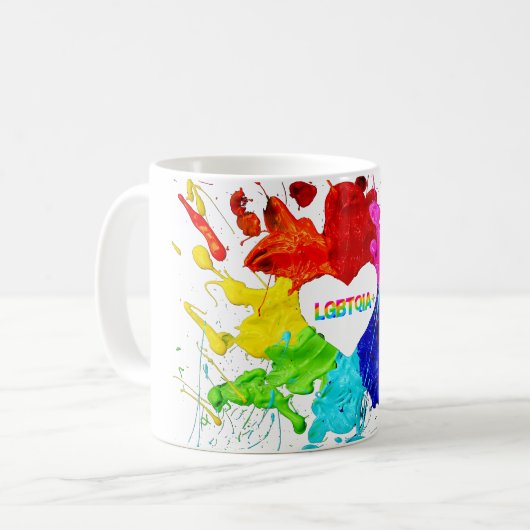 Rainbow Modern Strip LGBT Kaffeetasse (Vorderseite Links)